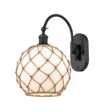 Innovations Lighting 918-1W-BK-G121-10RB - Farmhouse Rope - 1 Light - 10 inch - Matte Black - Adjustable - Sconce