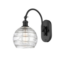 Innovations Lighting 918-1W-BK-G1213-8CL - Athens Deco Swirl - 1 Light - 8 inch - Matte Black - Sconce