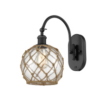 Innovations Lighting 918-1W-BK-G122-8RB - Farmhouse Rope - 1 Light - 8 inch - Matte Black - Adjustable - Sconce