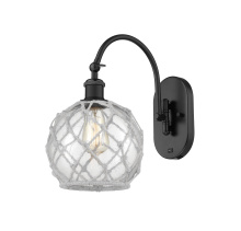 Innovations Lighting 918-1W-BK-G122-8RW - Farmhouse Rope - 1 Light - 8 inch - Matte Black - Adjustable - Sconce