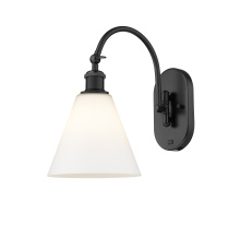 Innovations Lighting 918-1W-BK-GBC-81 - Berkshire Glass - 1 Light - 8 inch - Matte Black - Sconce