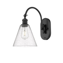 Innovations Lighting 918-1W-BK-GBC-84 - Berkshire Glass - 1 Light - 8 inch - Matte Black - Sconce