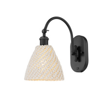 Innovations Lighting 918-1W-BK-NBD-75-NAT - Bristol Natural - 1 Light - 8 inch - Matte Black - Sconce