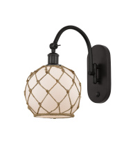 Innovations Lighting 918-1W-OB-G121-8RB - Farmhouse Rope - 1 Light - 8 inch - Oil Rubbed Bronze - Adjustable - Sconce