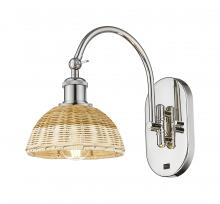 Innovations Lighting 918-1W-PN-NBD2-75-NAT - Bristol Natural II - 1 Light - 8 inch - Polished Nickel - Sconce