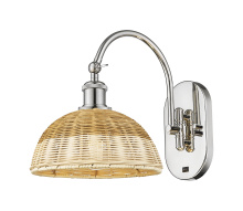 Innovations Lighting 918-1W-PN-NBD2-9-NAT - Bristol Natural II - 1 Light - 9 inch - Polished Nickel - Sconce