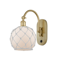 Innovations Lighting 918-1W-SG-G121-8RW - Farmhouse Rope - 1 Light - 8 inch - Satin Gold - Adjustable - Sconce