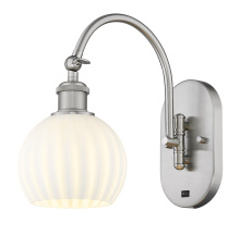Innovations Lighting 918-1W-SN-G1217-6WV - White Venetian - 1 Light - 6 inch - Brushed Satin Nickel - Sconce