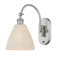 Innovations Lighting 918-1W-SN-NBD-75-NAT - Bristol Natural - 1 Light - 8 inch - Brushed Satin Nickel - Sconce