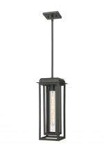 Innovations Lighting 9951-1H-BK-19-CG-BK-CL - Mansfield - 1 Light - 8 inch - Matte Black - Coastal Outdoor Pendant
