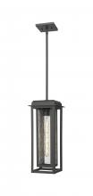 Innovations Lighting 9951-1H-BK-19-CG-BK-SDY - Mansfield - 1 Light - 8 inch - Matte Black - Coastal Outdoor Pendant