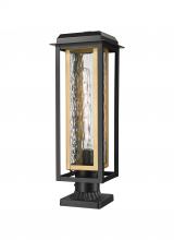 Innovations Lighting 9951-1PLT-BK-20-CG-BR-WG - Mansfield - 1 Light - 8 inch - Black - Stem Hung - Coastal Outdoor Post Lantern