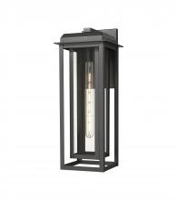 Innovations Lighting 9951-1W-BK-20-CG-BK-CL - Mansfield - 1 Light - 8 inch - Matte Black - Coastal Outdoor Sconce