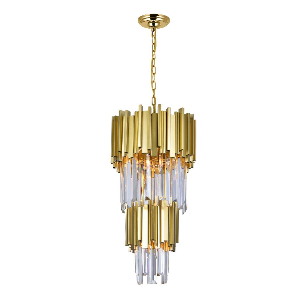 Deco 4 Light 12in Medallion Gold Mini Pendant