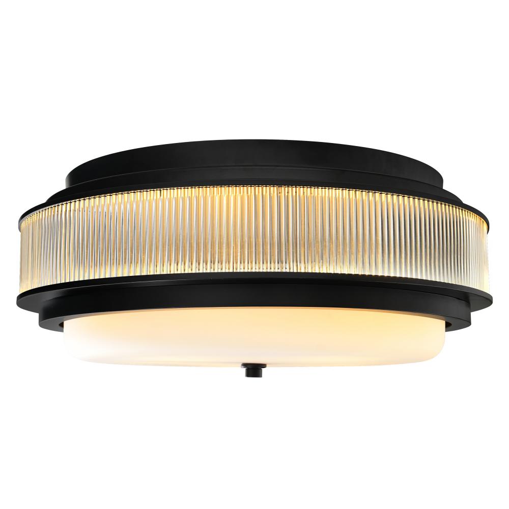 Valdivia 4 Light 18in Black Flush Mount