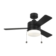 Generation Lighting 3SY44MBKD - Syrus 44 LED Ceiling Fan in Midnight Black with Midnight Black / Americal Walnut Reversible Blades