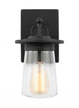 Generation Lighting 8508901EN7-12 - Tybee casual 1-light LED outdoor exterior small wall lantern sconce in black Finish