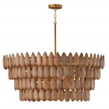 Capital 354461LW - 6-Light Pendant in Hand-distressed Patinaed Brass and Handcrafted Mango Wood