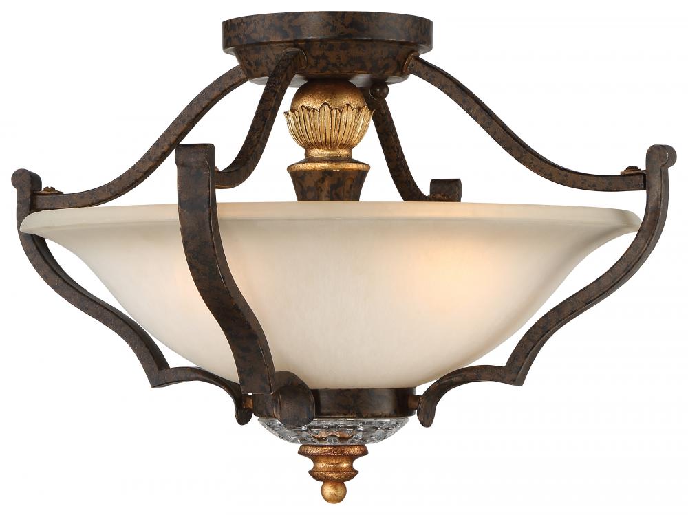 Chateau Nobles Collection - 3 Light Semi Flush