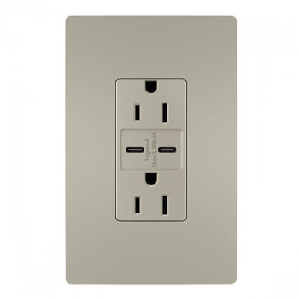 radiant 15A Tamper-Resistant Ultra-Fast USB Type C/C Outlet, Nickel