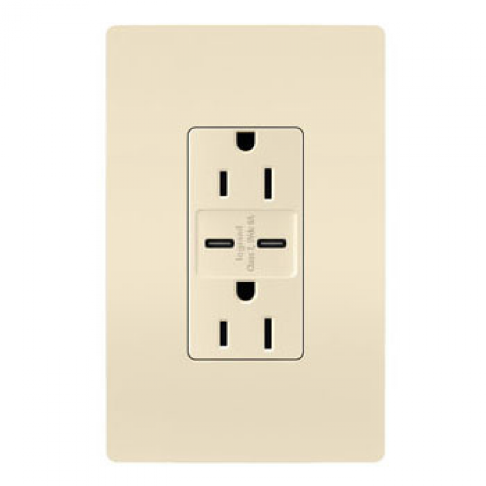 radiant 15A Tamper-Resistant Ultra-Fast USB Type C/C Outlet, Light Almond (10 pack)