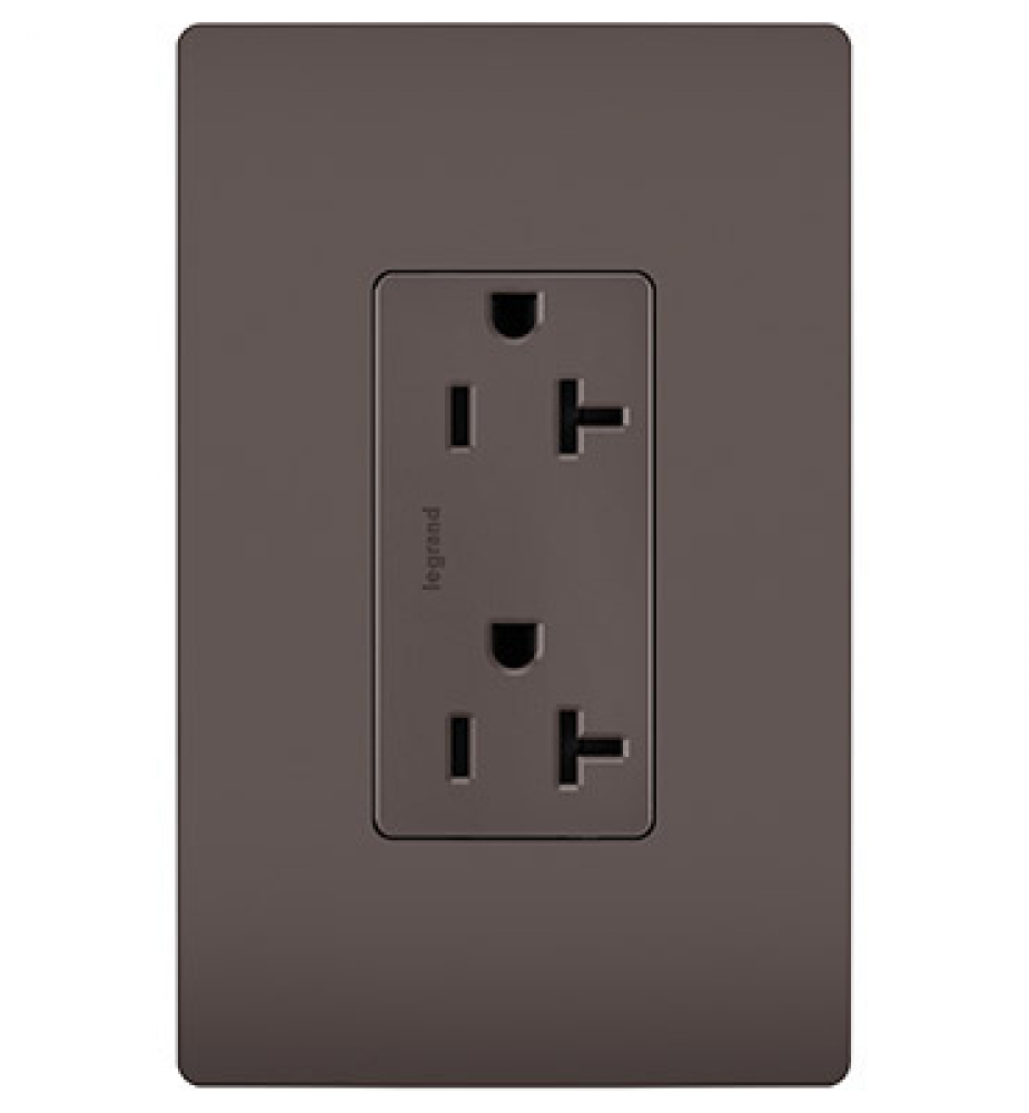 radiant Spec Grade 20A Tamper-Resistant Receptacle, Brown