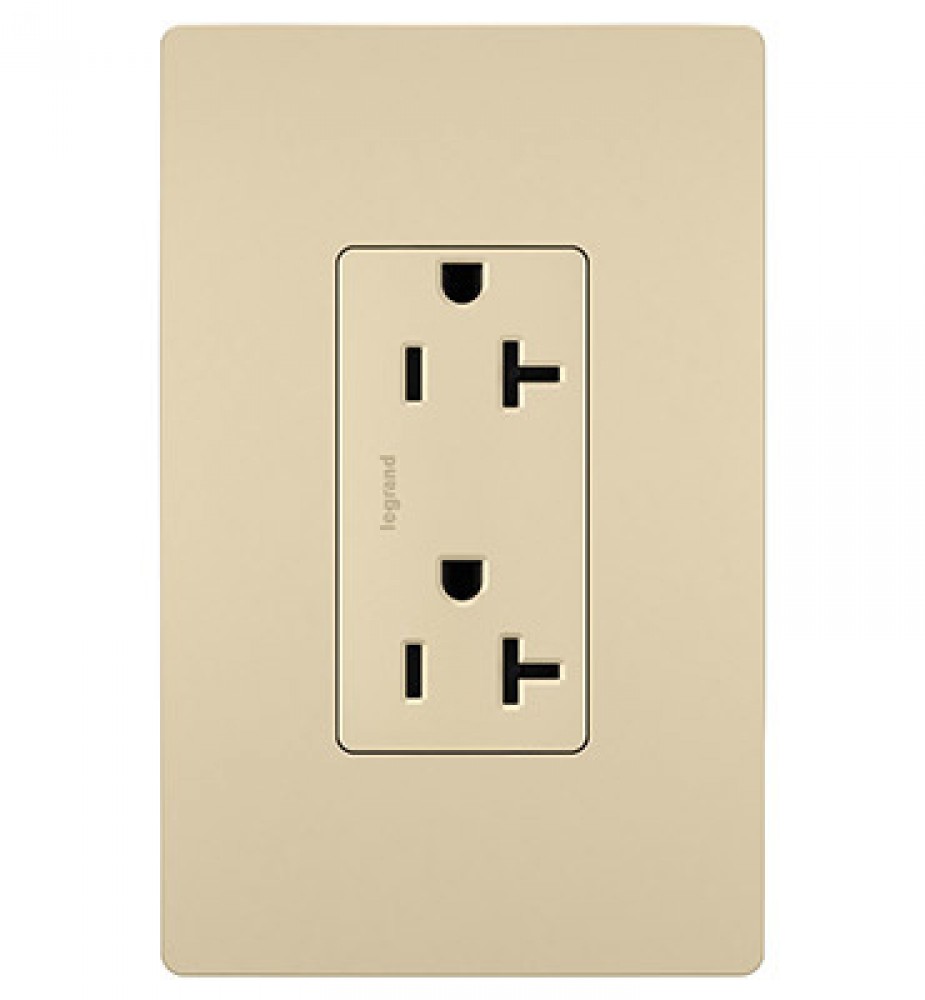 radiant Spec Grade 20A Tamper-Resistant Receptacle, Ivory