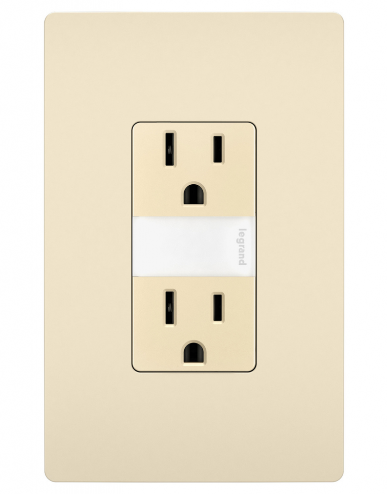 radiant 15A Tamper-Resistant Outlet with Night Light, Light Almond (6 pack)