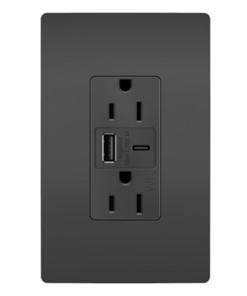 radiant Outdoor Ultra-Fast USB Outlet, Black