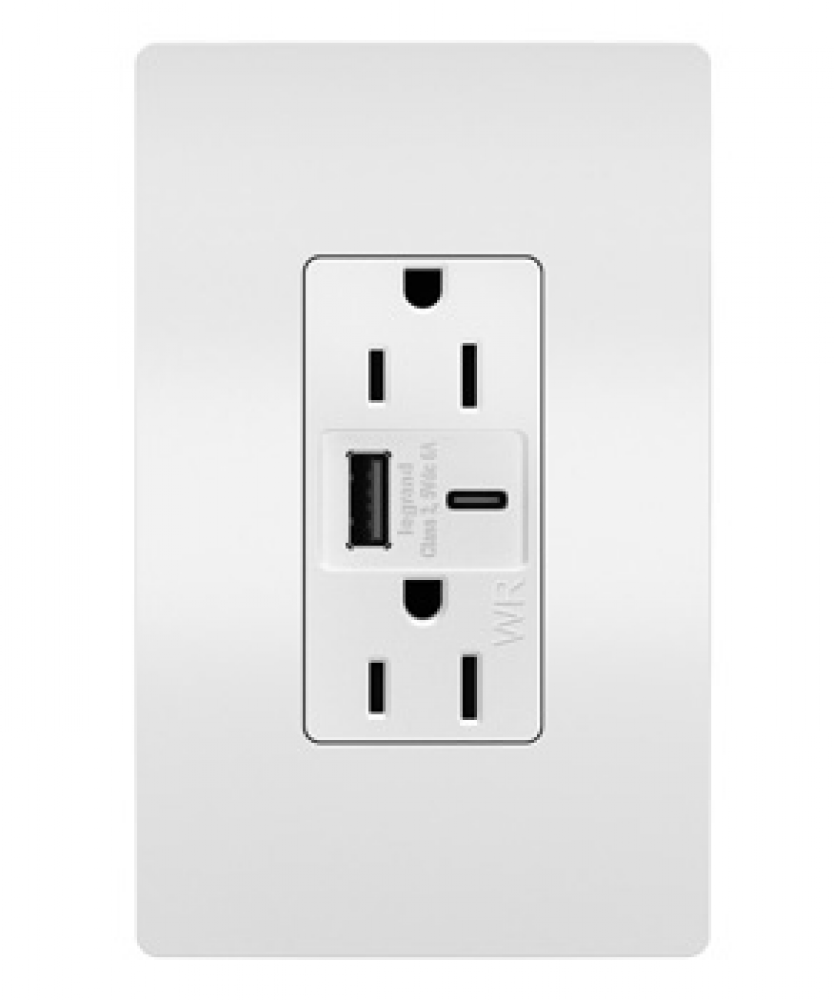 radiant Outdoor Ultra-Fast USB Outlet, White