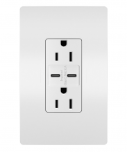 Legrand Radiant R26USBCCWCCV6 - radiant? 15A Tamper-Resistant USB Type C/C Outlet, White