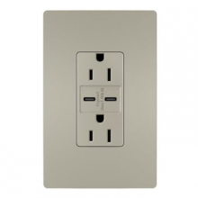 Legrand Radiant R26USBCC6NICCV4 - radiant 15A Tamper-Resistant Ultra-Fast USB Type C/C Outlet, Nickel