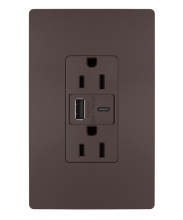 Legrand Radiant R26USBACDBCCV4 - radiant 15A Tamper-Resistant USB Type A/C Outlet, Dark Bronze