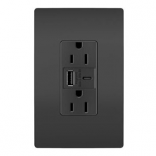 Legrand Radiant R26USBAC6BKCCV4 - radiant? 15A Tamper-Resistant Ultra-Fast USB Type A/C Outlet, Black