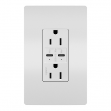 Legrand Radiant R26USBPDW - radiant 15A Tamper Resistant Ultra Fast PLUS Power Delivery USB Type C/C Outlet, White