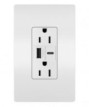 Legrand Radiant R26USBACW - radiant 15A Tamper-Resistant USB Type A/C Outlet, White