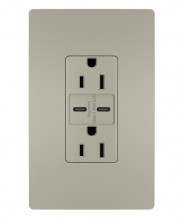 Legrand Radiant R26USBCCNICCV4 - radiant 3.1 C-C USB+15A DUP REC NI VPK, Nickel