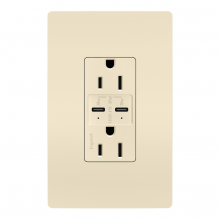 Legrand Radiant R26USBPDLA - radiant 15A Tamper Resistant Ultra Fast PLUS Power Delivery USB Type C/C Outlet, Light Almond