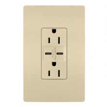 Legrand Radiant R26USBCC6I - radiant 15A Tamper-Resistant Ultra-Fast USB Type C/C Outlet, Ivory