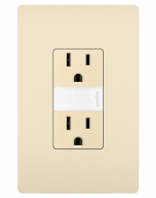 Legrand Radiant NTL885TRLACC6 - radiant 15A Tamper-Resistant Outlet with Night Light, Light Almond