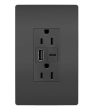 Legrand Radiant WRR26USBAC6BK - radiant Outdoor Ultra-Fast USB Outlet, Black