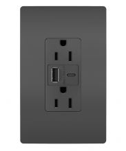 Legrand Radiant R26USBACBKCCV4 - radiant? 15A Tamper-Resistant USB Type A/C Outlet, Black