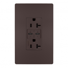 Legrand Radiant TR20USBPDDB - radiant 20A Tamper Resistant Ultra Fast PLUS Power Delivery USB Type C/C Outlet, Dark Bronze