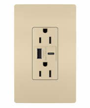 Legrand Radiant R26USBACI - radiant 15A Tamper-Resistant USB Type A/C Outlet, Ivory