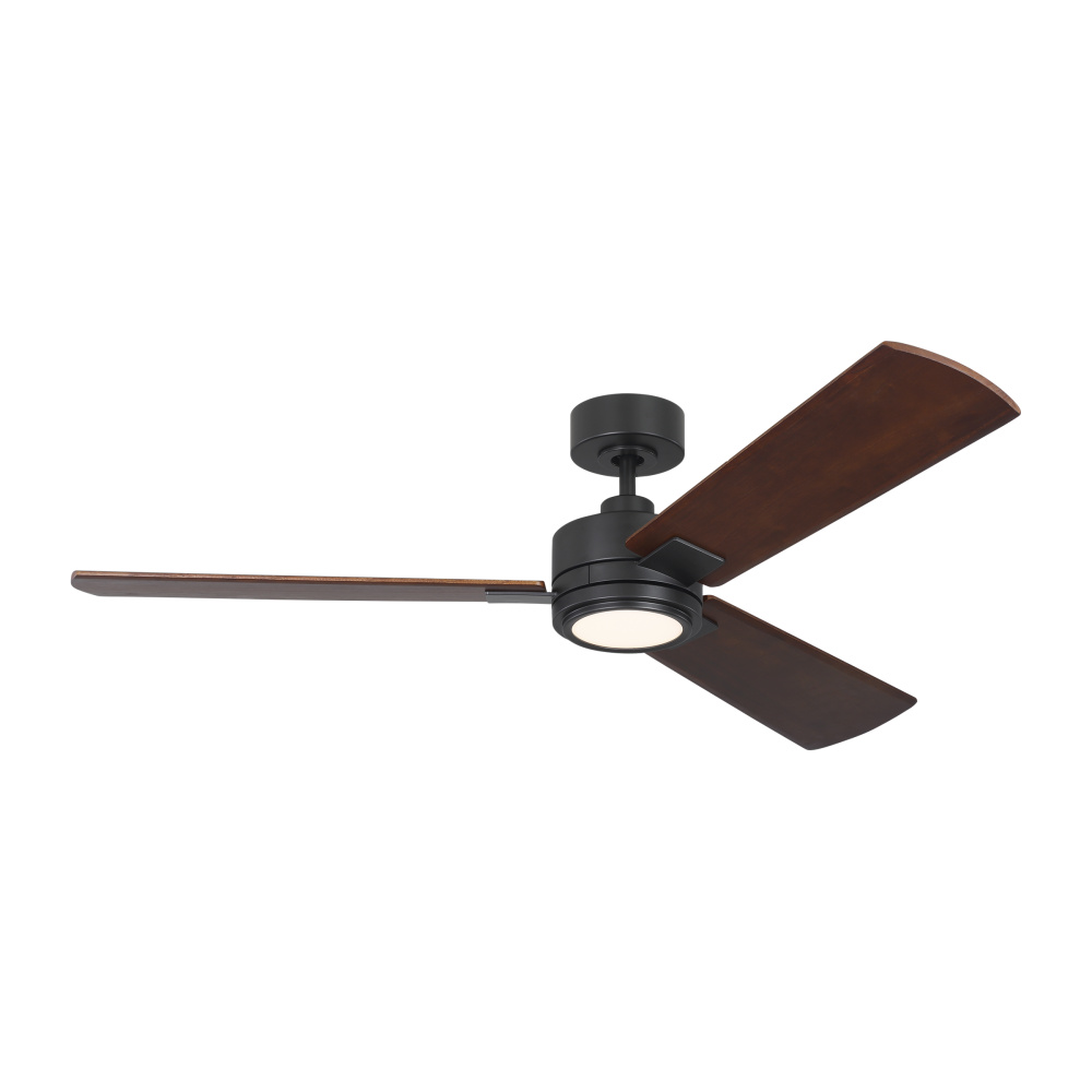 Harris Smart 56 LED Ceiling Fan in Midnight Black with Dark Walnut Blades and Light Kit