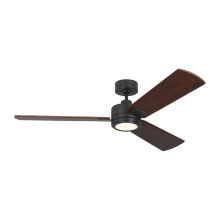 Visual Comfort & Co. Fan Collection 3HASM56MBKD - Harris Smart 56 LED Ceiling Fan in Midnight Black with Dark Walnut Blades and Light Kit