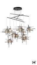 Hubbardton Forge 131156-SKT-STND-14-II0728 - Tura 10-Light Seeded Glass Mobile Pendant