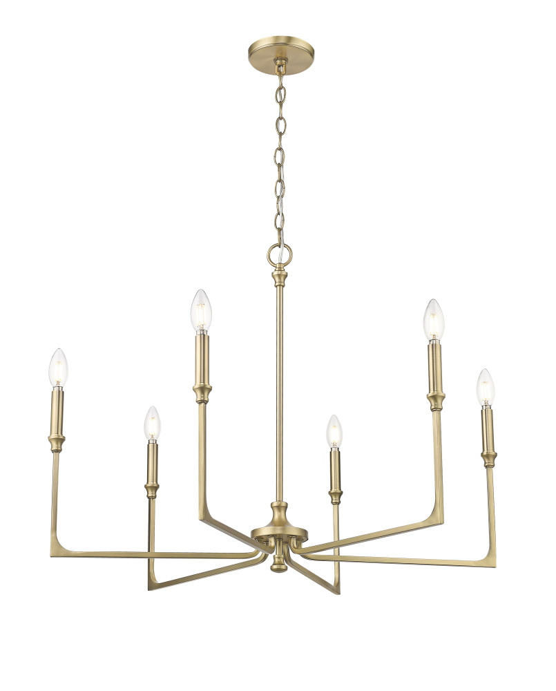 Azara 32" Wide 6-Light Chandelier - Vintage Brass