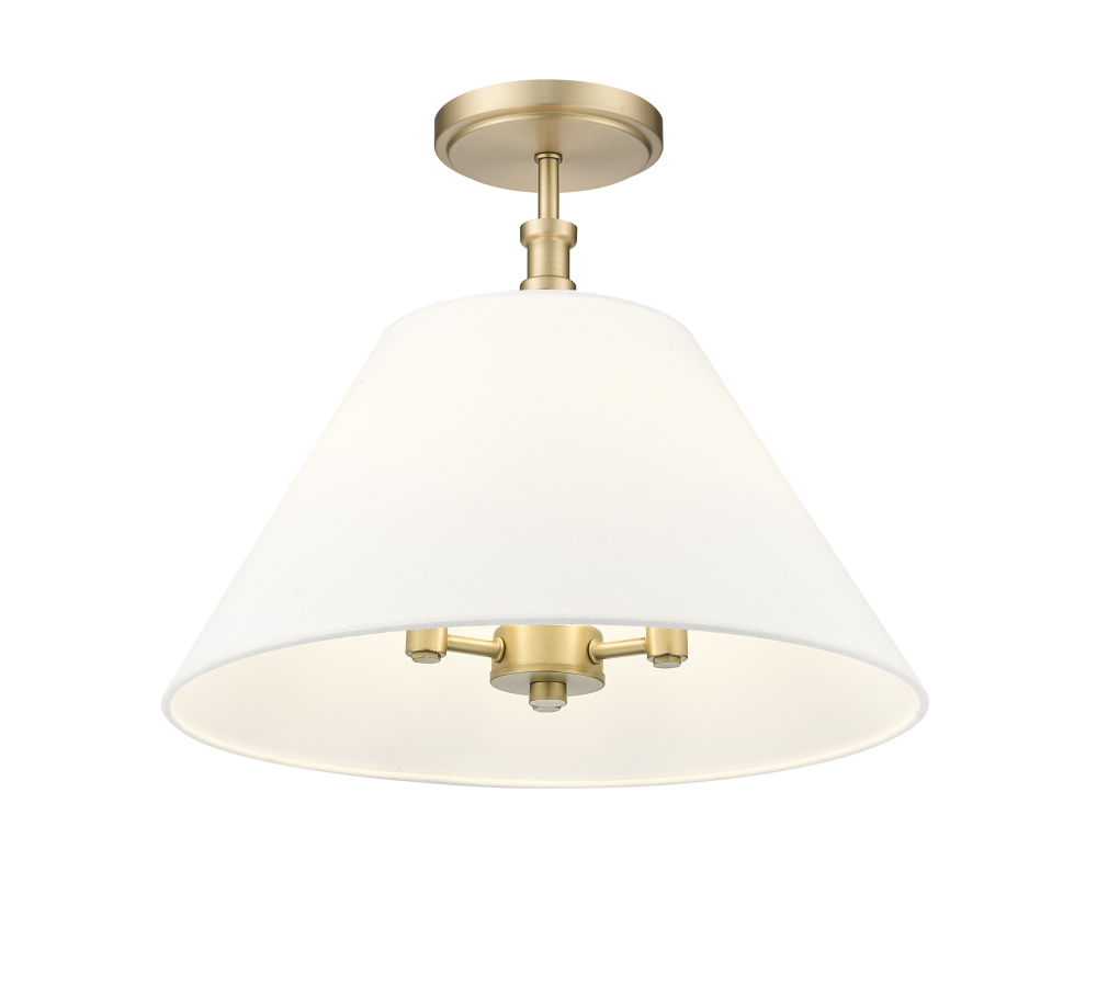 Adorra 16" Wide 3-Light Semi Flush - Vintage Brass