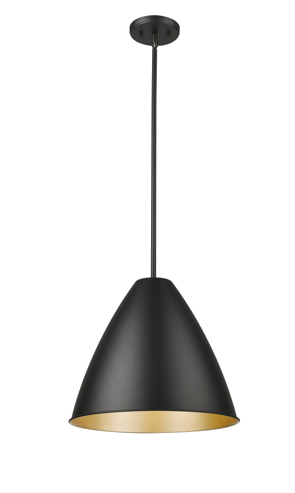 Kayman 15" Wide 1-Light Pendant - Matte Black